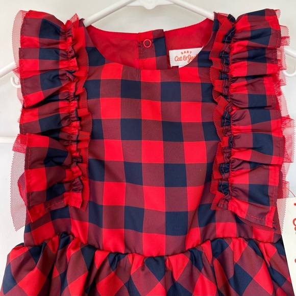 NWT Cat and Jack Girls Sleeveless Plaid Dress - Picture 2 of 10
